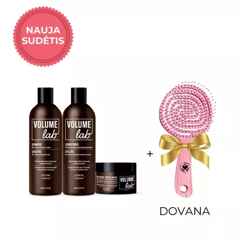 VOLUME LAB RINKINYS: Šampūnas, kondicionierius ir kaukė